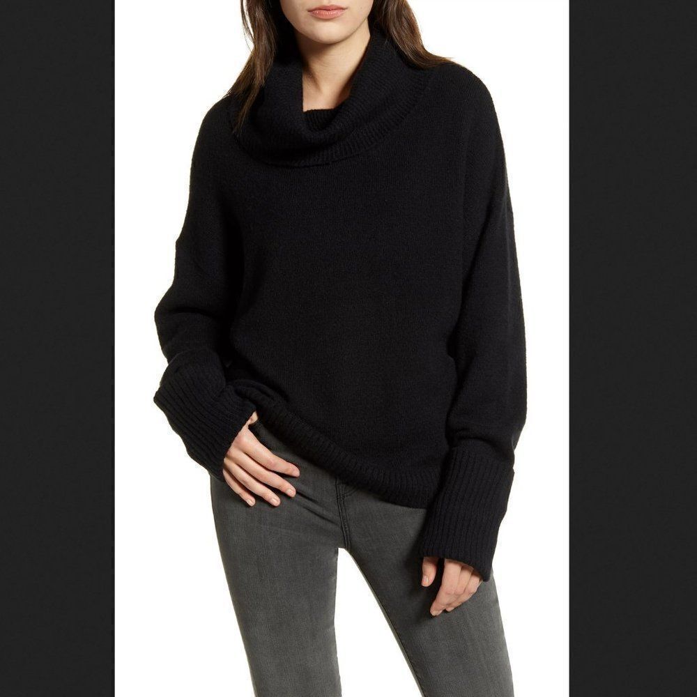 Chelsea 28 Black‎ Cowl Neck Sweater Size XS